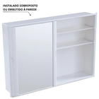 Armário Banheiro Espelheira Sobrepor E Embutir Branco | 46,5x